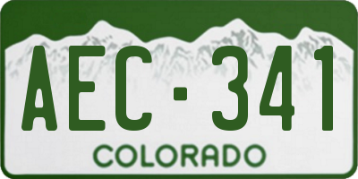 CO license plate AEC341