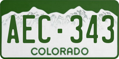 CO license plate AEC343
