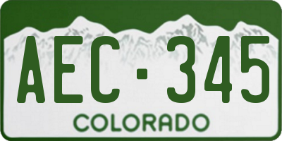 CO license plate AEC345