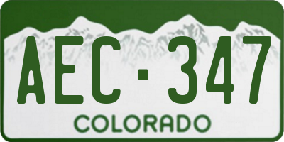 CO license plate AEC347
