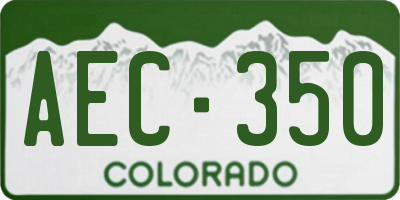 CO license plate AEC350
