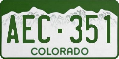 CO license plate AEC351