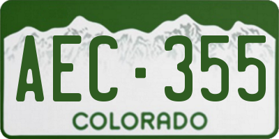 CO license plate AEC355