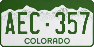 CO license plate AEC357