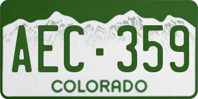 CO license plate AEC359