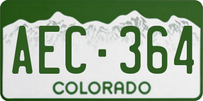 CO license plate AEC364