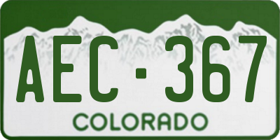 CO license plate AEC367