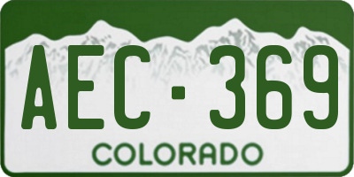 CO license plate AEC369