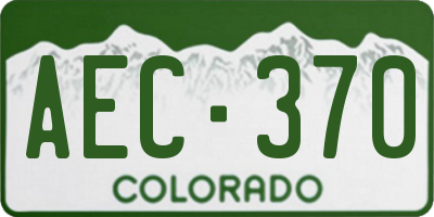 CO license plate AEC370