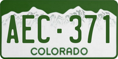 CO license plate AEC371