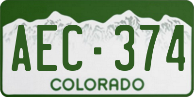 CO license plate AEC374
