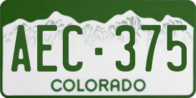 CO license plate AEC375