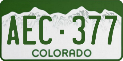 CO license plate AEC377
