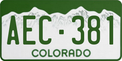 CO license plate AEC381