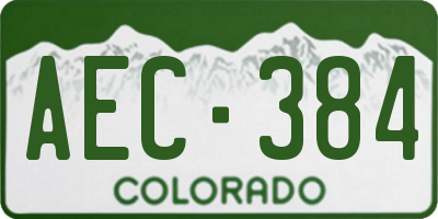 CO license plate AEC384