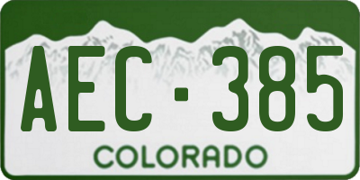 CO license plate AEC385