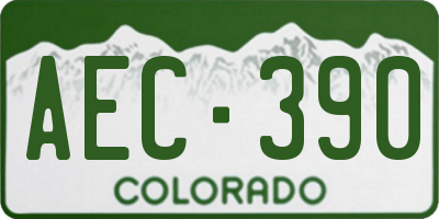 CO license plate AEC390