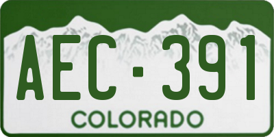 CO license plate AEC391