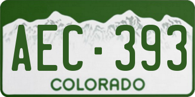 CO license plate AEC393