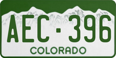 CO license plate AEC396