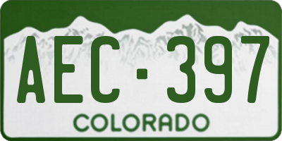 CO license plate AEC397