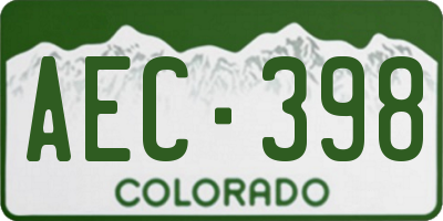 CO license plate AEC398