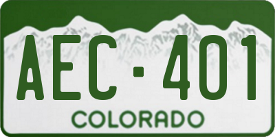 CO license plate AEC401