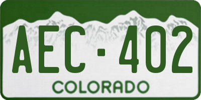 CO license plate AEC402