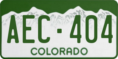 CO license plate AEC404