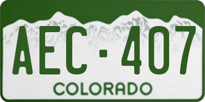CO license plate AEC407