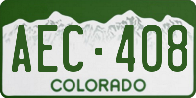 CO license plate AEC408