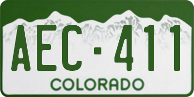 CO license plate AEC411