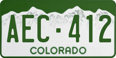 CO license plate AEC412
