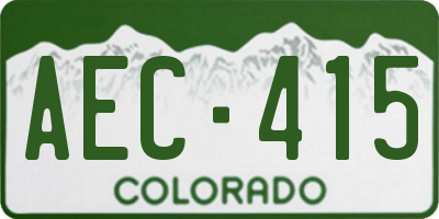 CO license plate AEC415