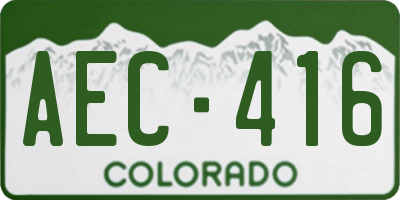 CO license plate AEC416