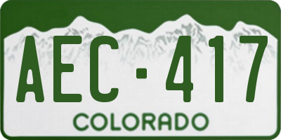 CO license plate AEC417