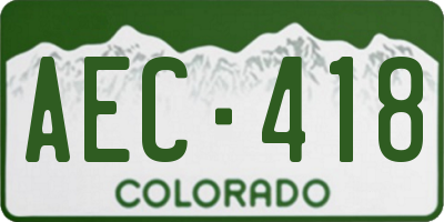 CO license plate AEC418