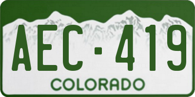 CO license plate AEC419
