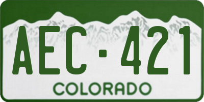 CO license plate AEC421