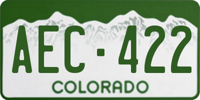 CO license plate AEC422