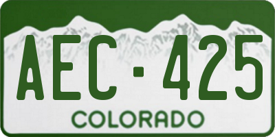 CO license plate AEC425