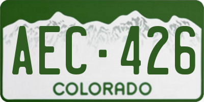 CO license plate AEC426