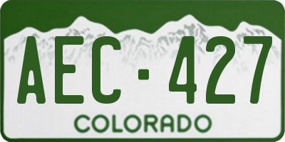 CO license plate AEC427
