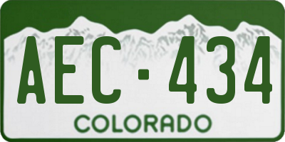 CO license plate AEC434