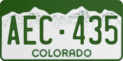 CO license plate AEC435