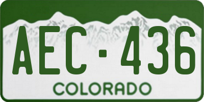 CO license plate AEC436
