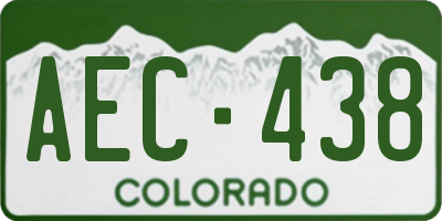CO license plate AEC438