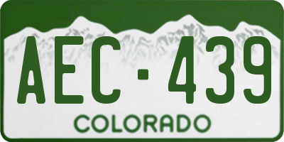 CO license plate AEC439