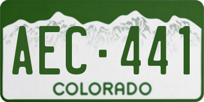 CO license plate AEC441
