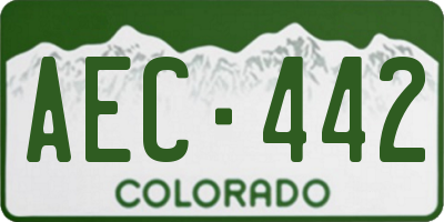 CO license plate AEC442
